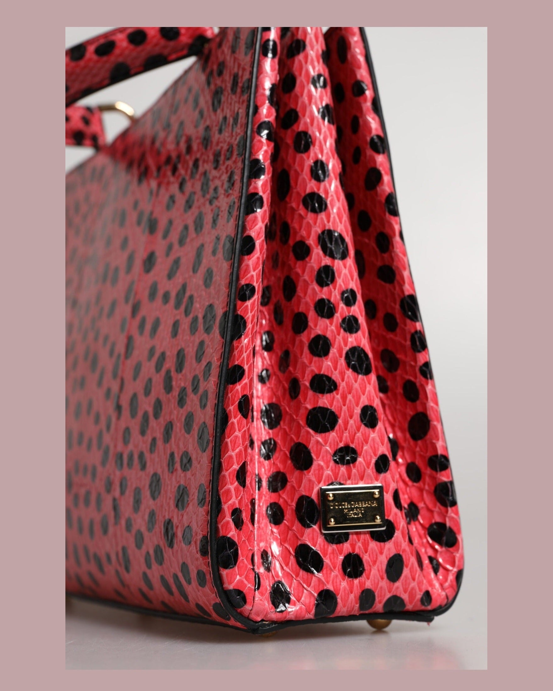 Dolce & Gabbana Pink Leather Exotic Top Handle Tote Crossbody Bag Glam Steals
