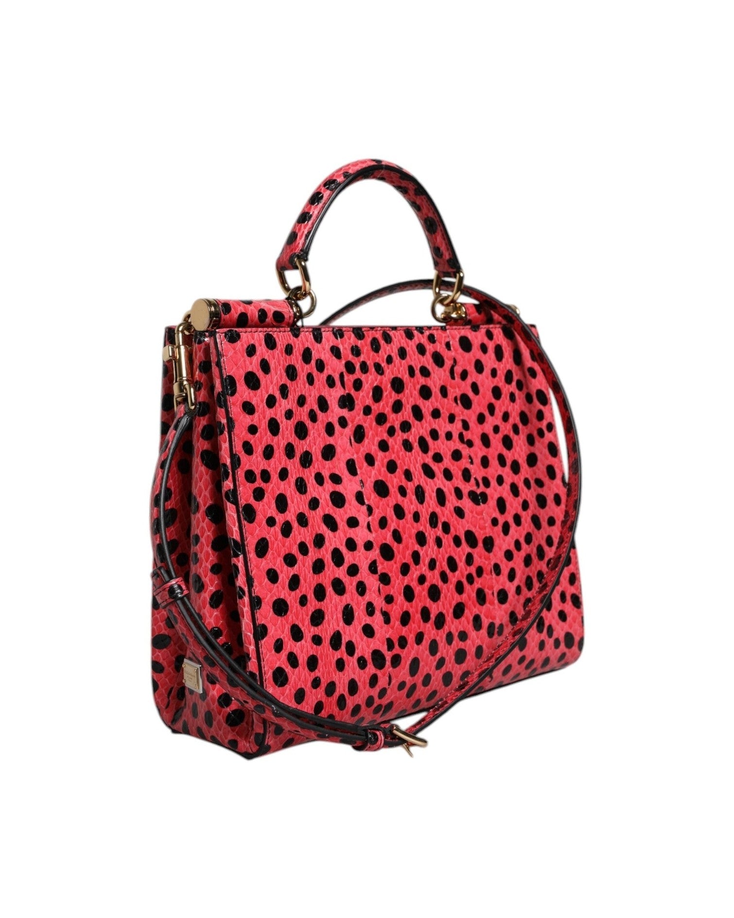 Dolce & Gabbana Pink Leather Exotic Top Handle Tote Crossbody Bag Glam Steals