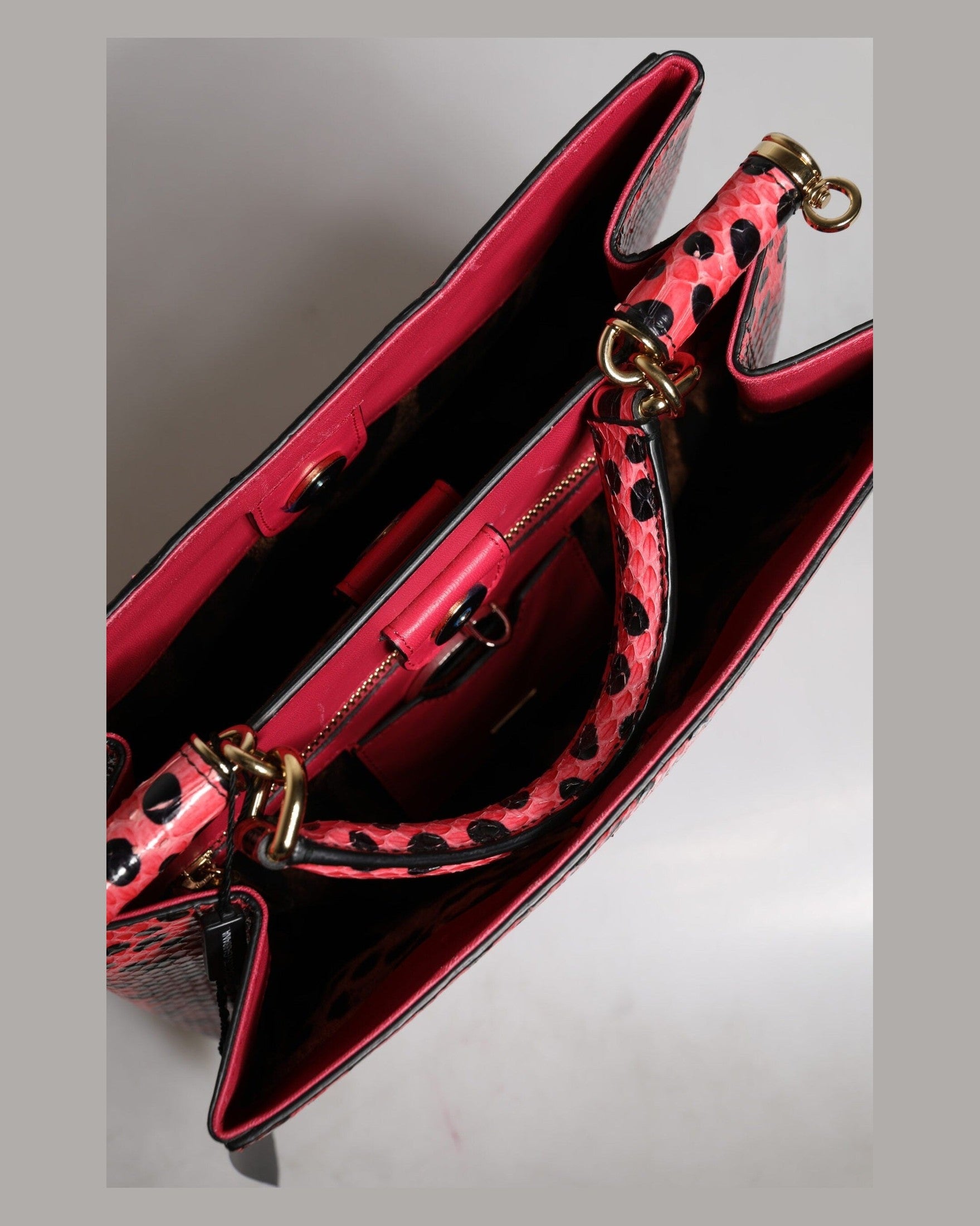 Dolce & Gabbana Pink Leather Exotic Top Handle Tote Crossbody Bag Glam Steals