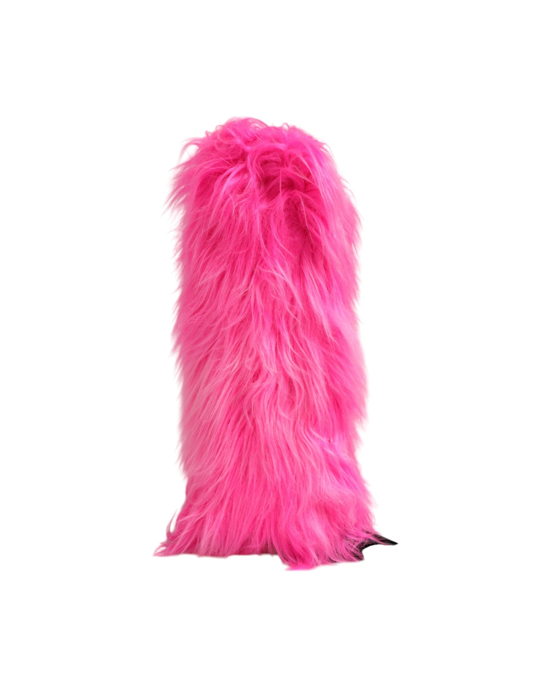 Dolce & Gabbana Pink Leather Faux Fur Boots Glam Steals