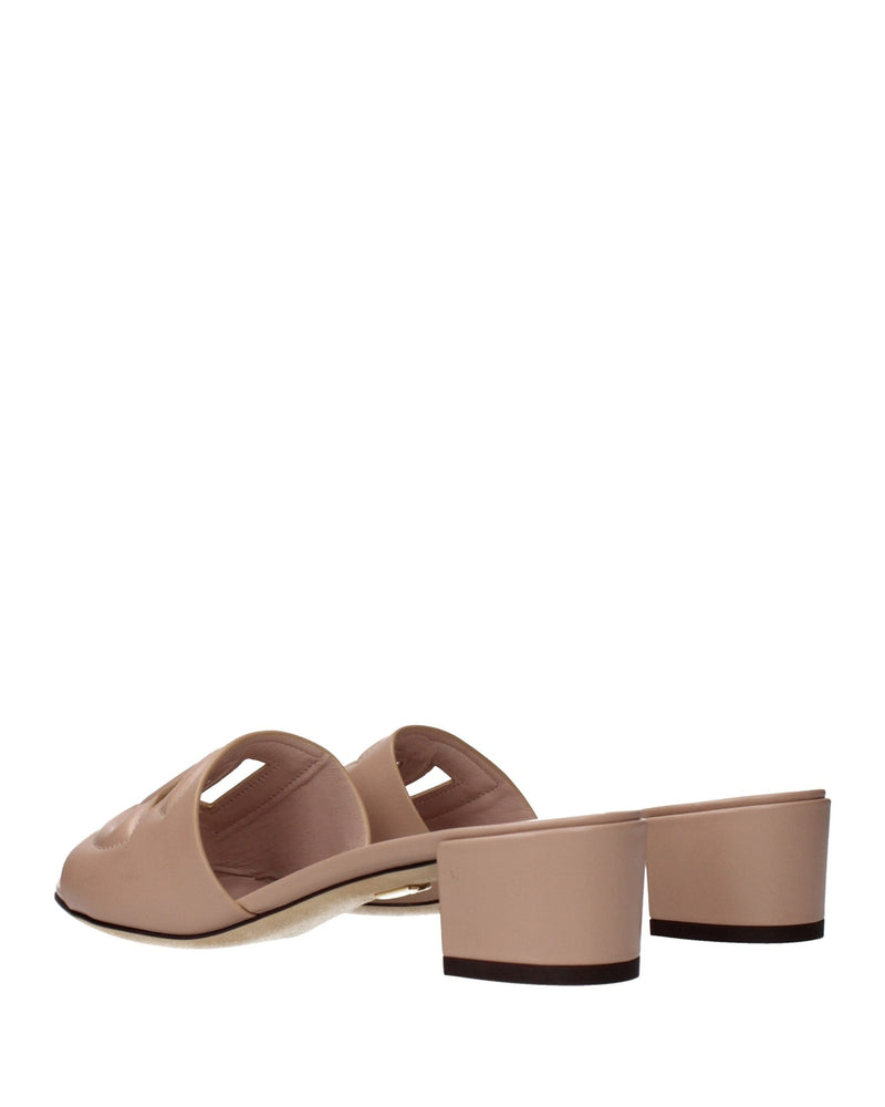 Dolce & Gabbana Pink Leather Flat Sandals Glam Steals