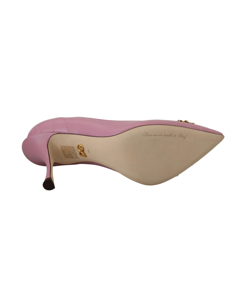 Dolce & Gabbana Pink Leather Heart Devotion Heels Glam Steals