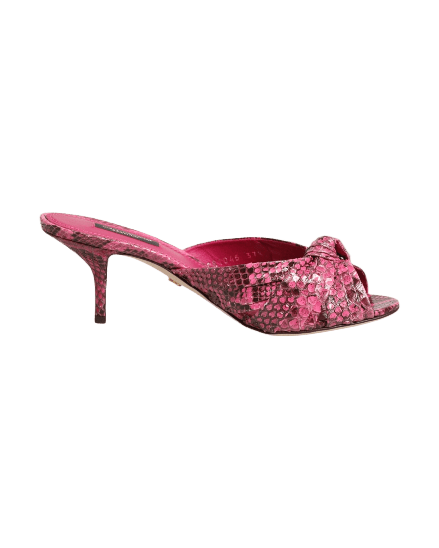 Dolce & Gabbana Pink Leather Heels Slides Sandals Shoes Glam Steals