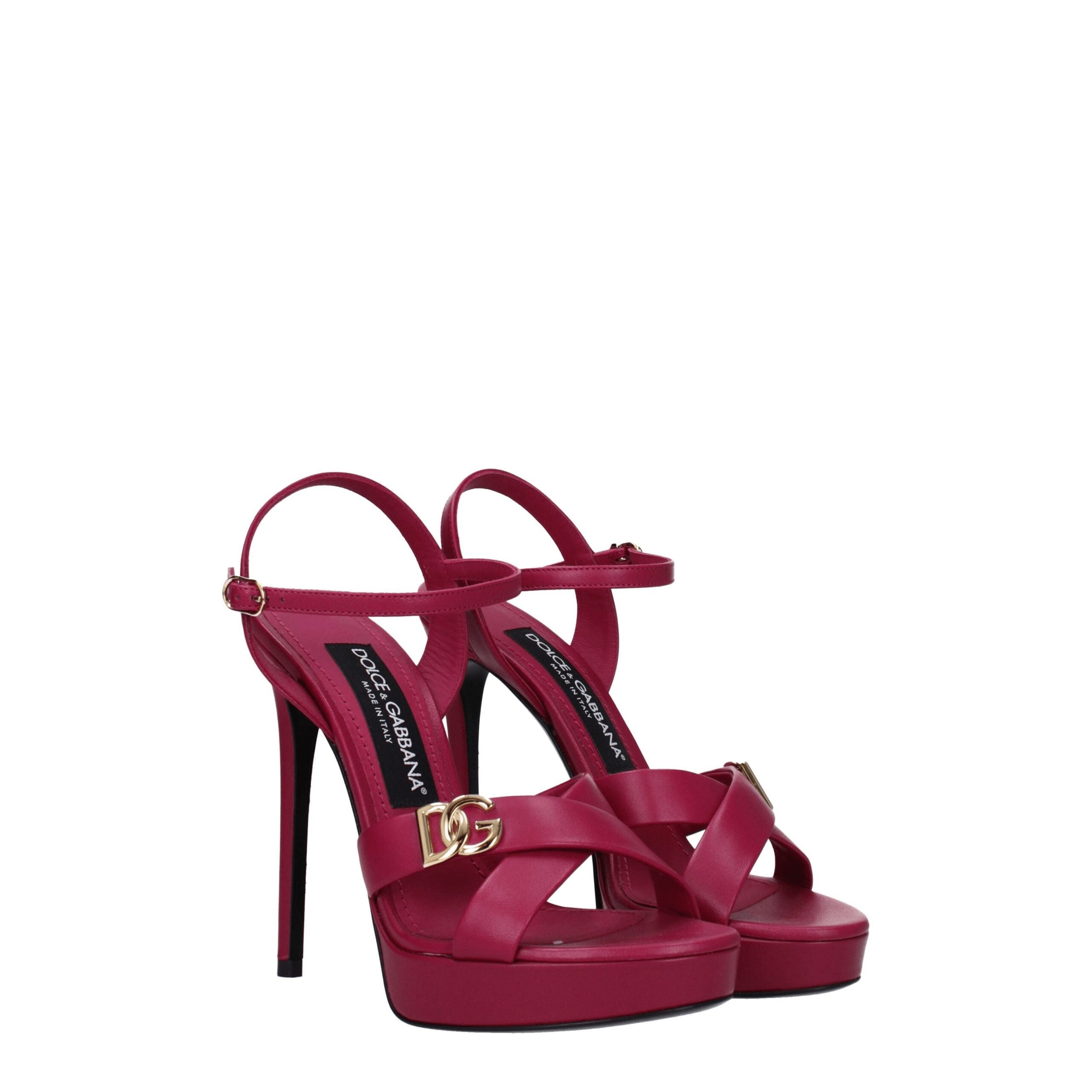Dolce & Gabbana Pink Leather Platforms Glam Steals