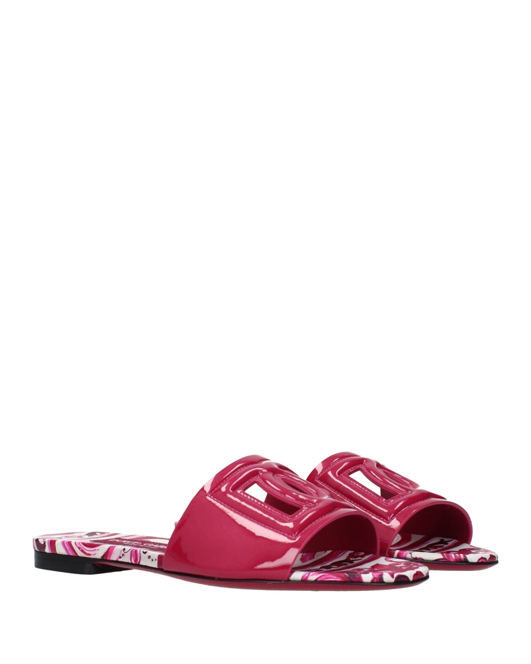 Dolce & Gabbana Pink Leather Slippers Glam Steals