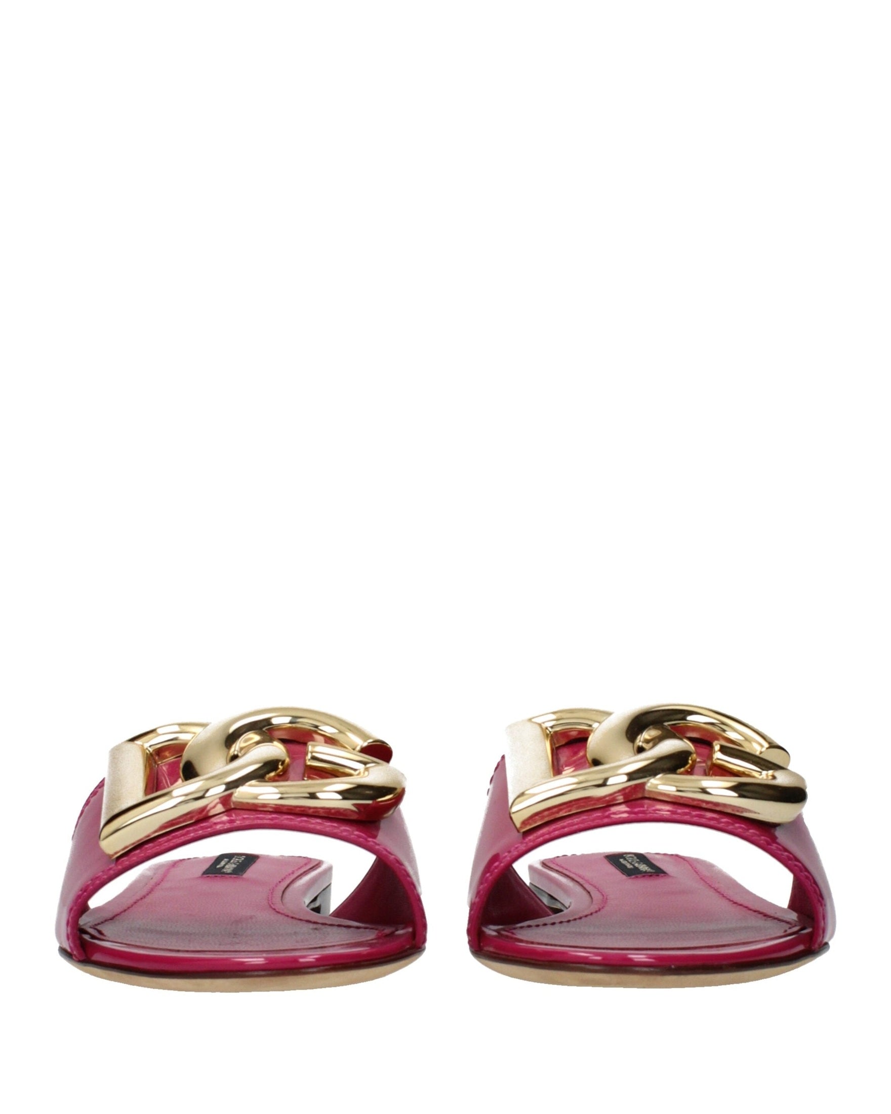 Dolce & Gabbana Pink Leather Slippers Glam Steals