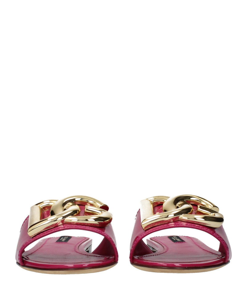 Dolce & Gabbana Pink Leather Slippers Glam Steals
