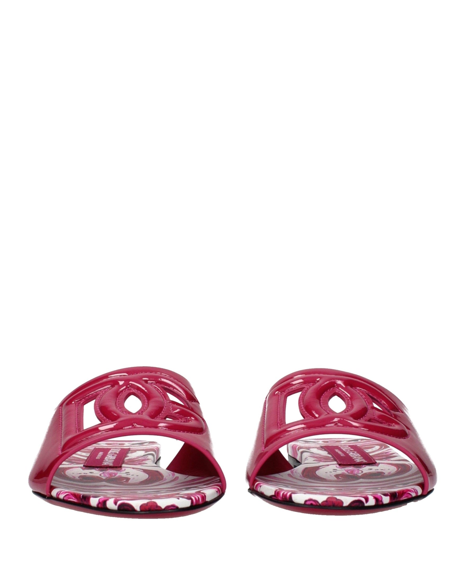Dolce & Gabbana Pink Leather Slippers Glam Steals