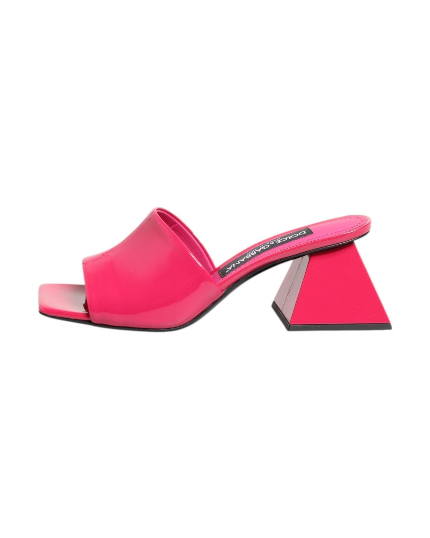 Dolce & Gabbana Pink Open Toe Block Heel Mules Sandals Shoes Heels