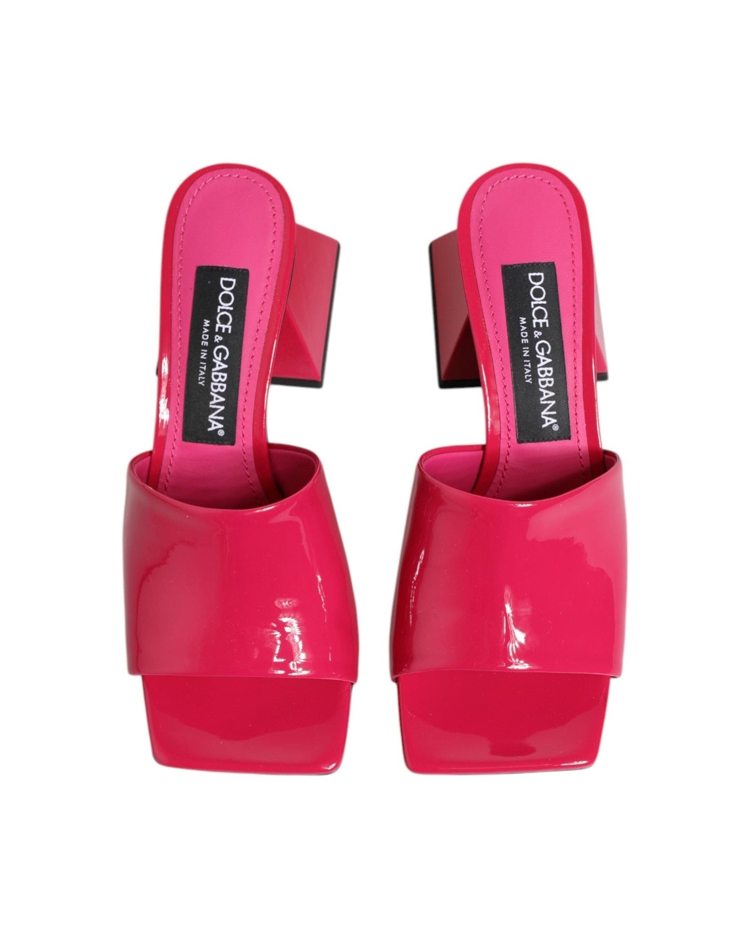 Dolce & Gabbana Pink Open Toe Block Heel Mules Sandals Shoes Heels