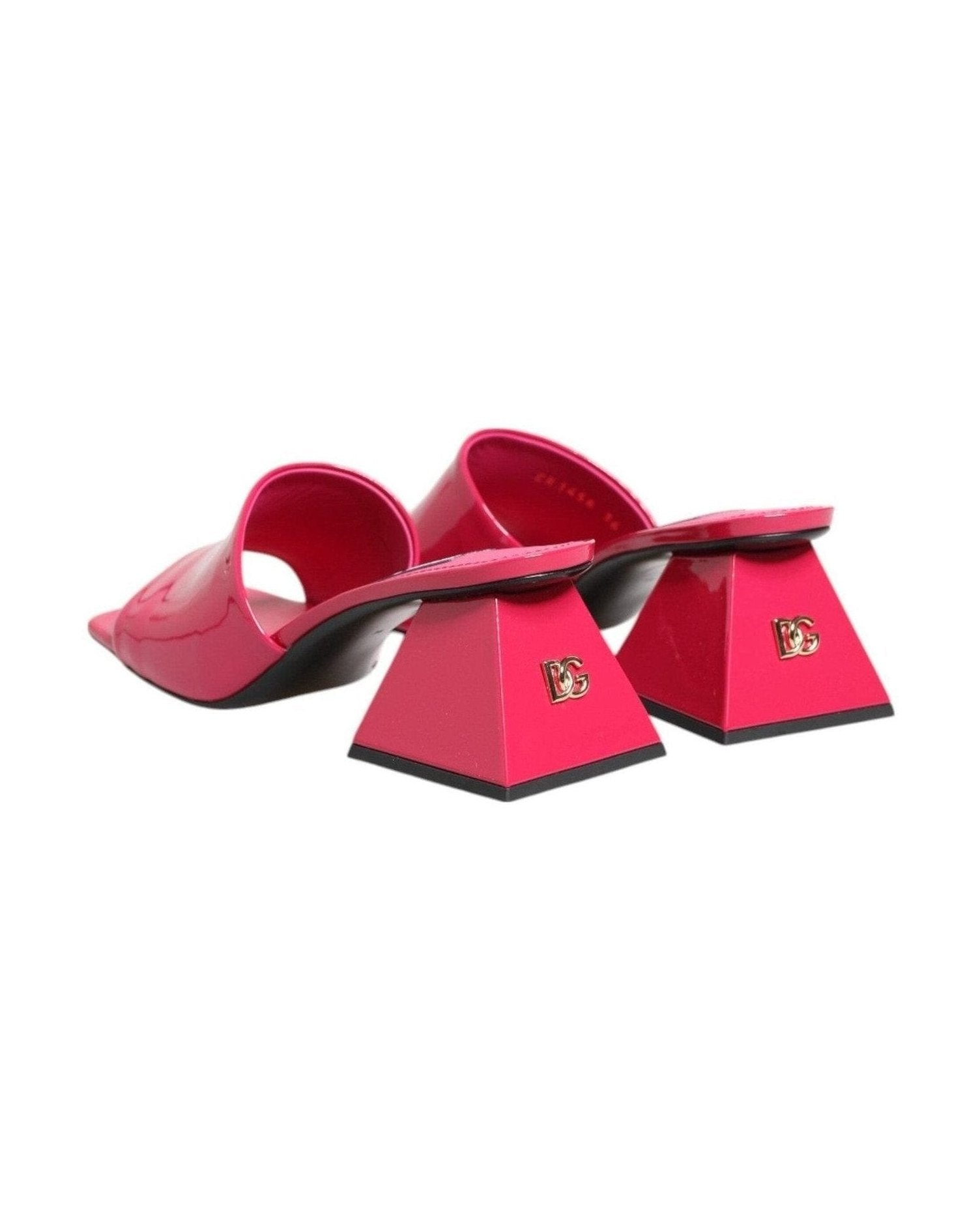 Dolce & Gabbana Pink Open Toe Block Heel Mules Sandals Shoes Heels