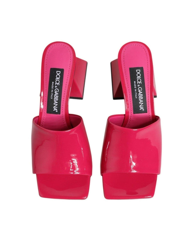 Dolce & Gabbana Pink Open Toe Block Heel Mules Sandals Shoes Heels