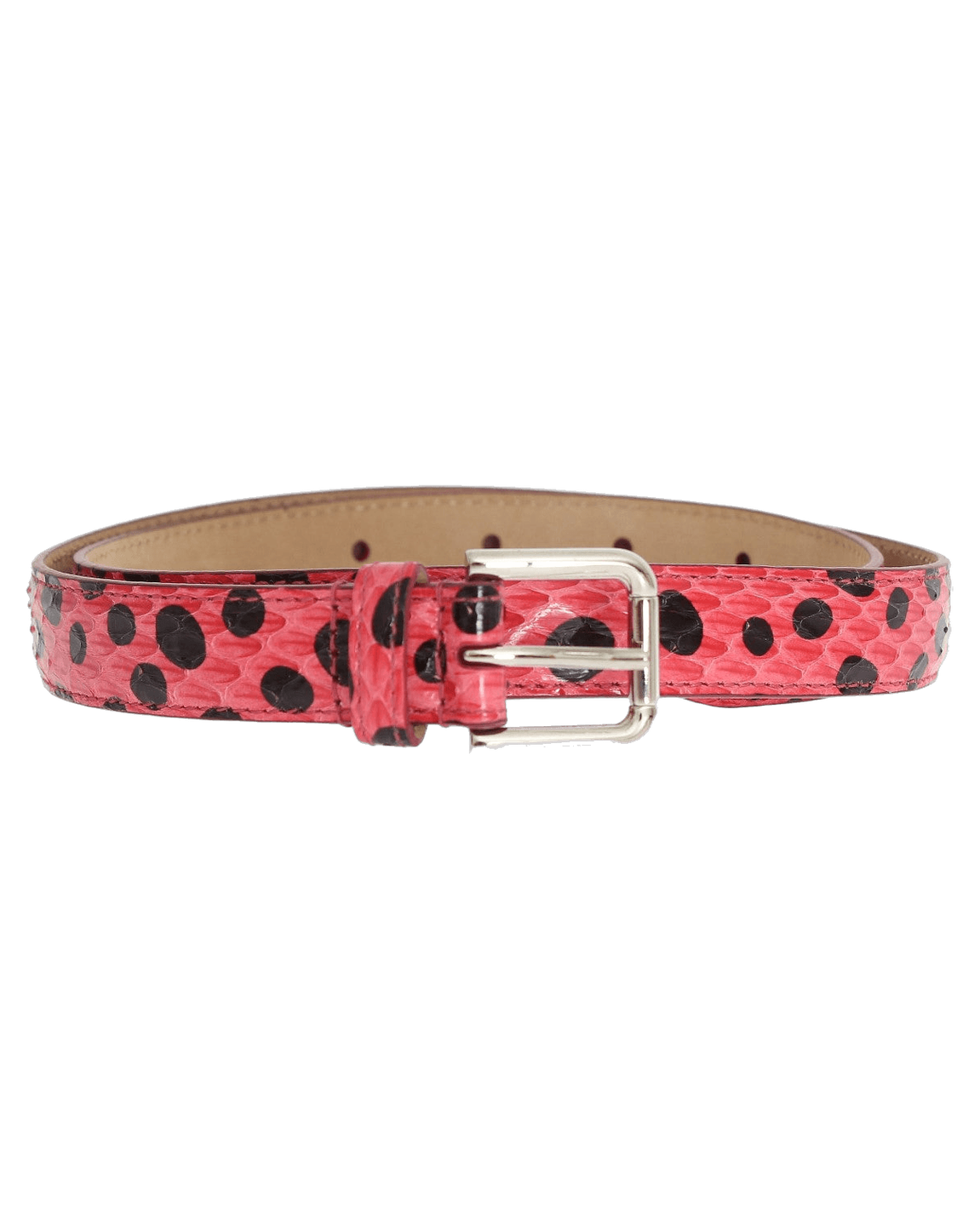 Dolce & Pink Gabbana Polka Snakeskin Buckle Belt Glam Steals