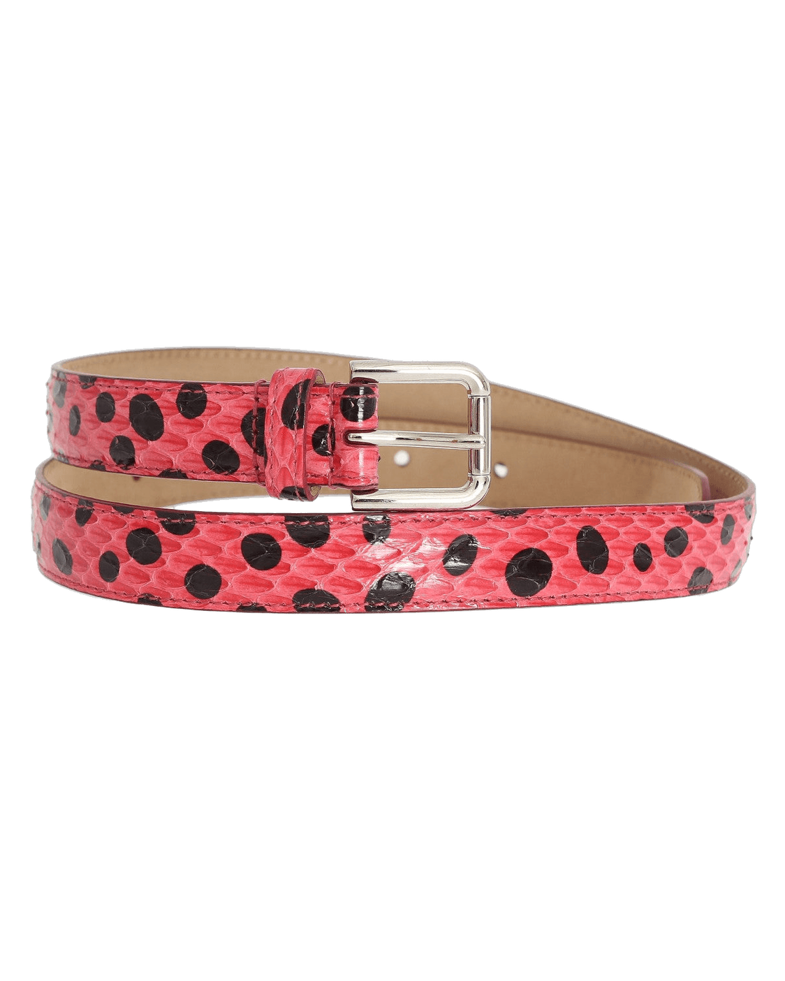 Dolce & Pink Gabbana Polka Snakeskin Buckle Belt Glam Steals
