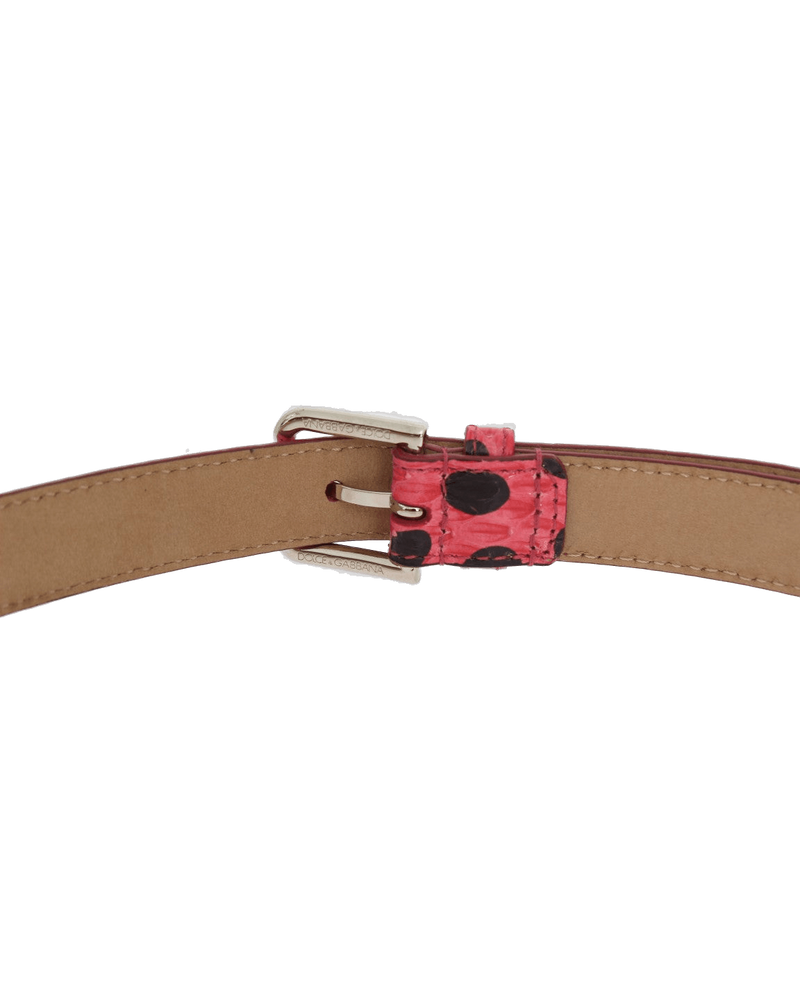 Dolce & Pink Gabbana Polka Snakeskin Buckle Belt Glam Steals