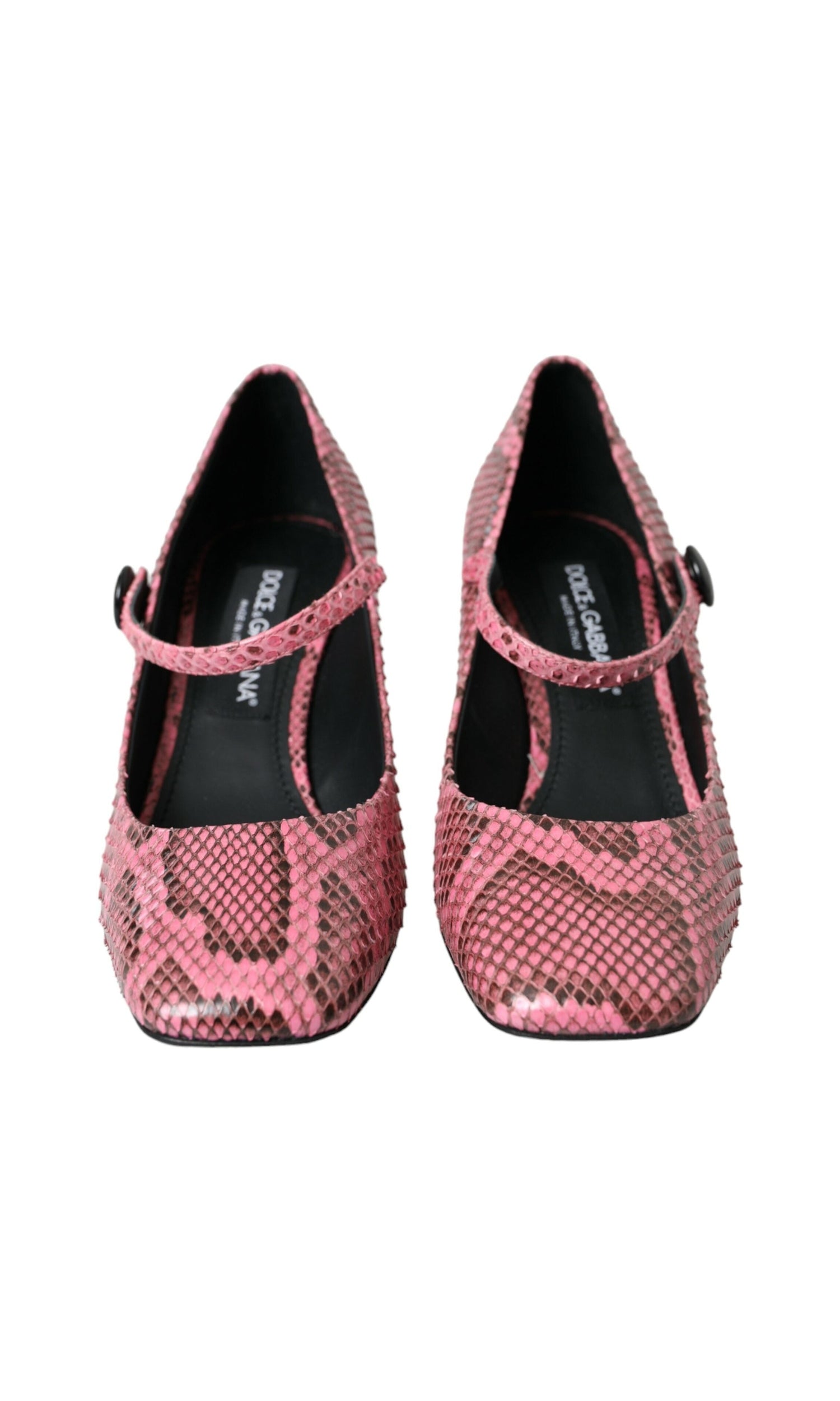 Dolce & Gabbana Pink Python Leather Mary Jane Heels Shoes Glam Steals