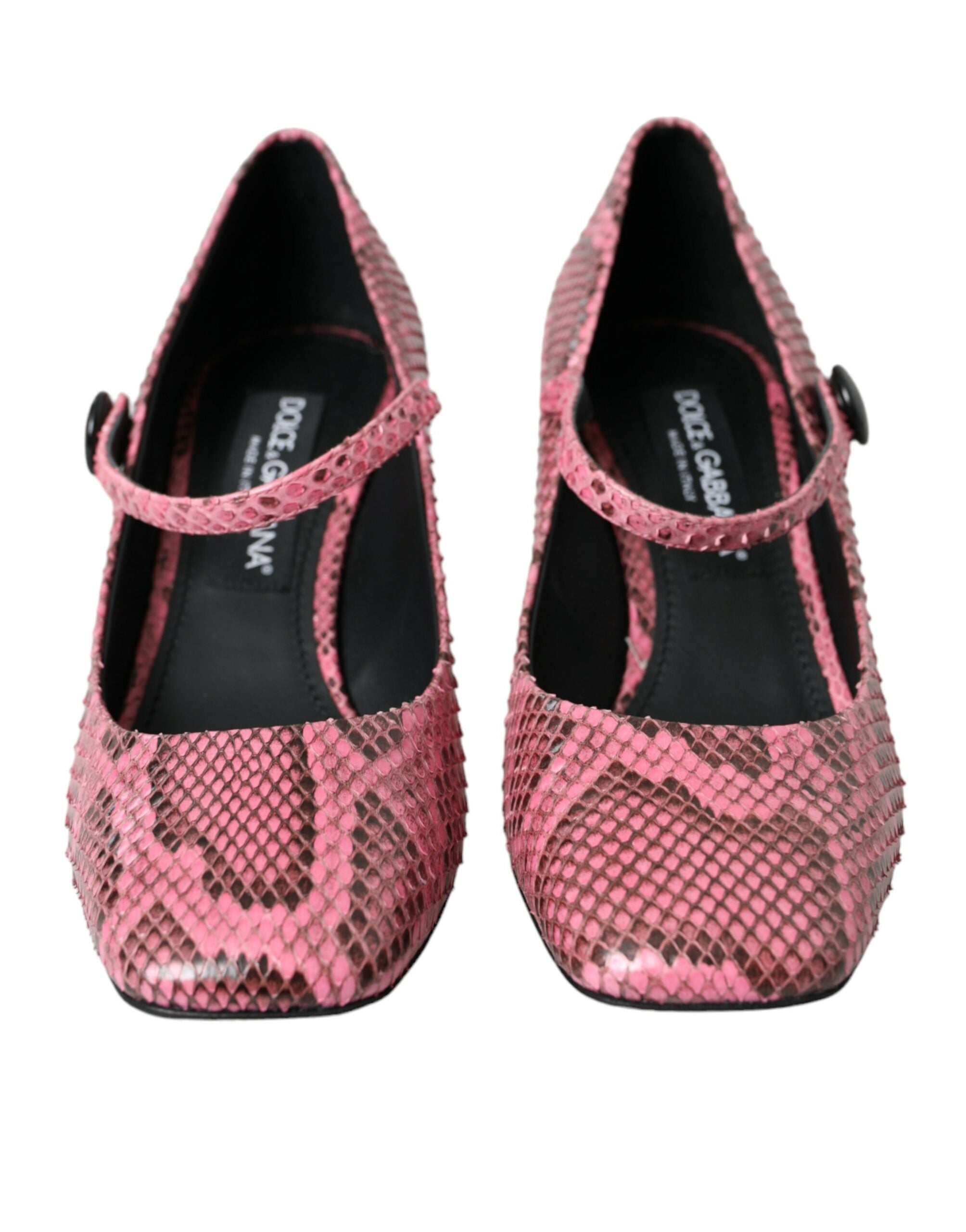 Dolce & Gabbana Pink Python Leather Mary Jane Heels Shoes Glam Steals