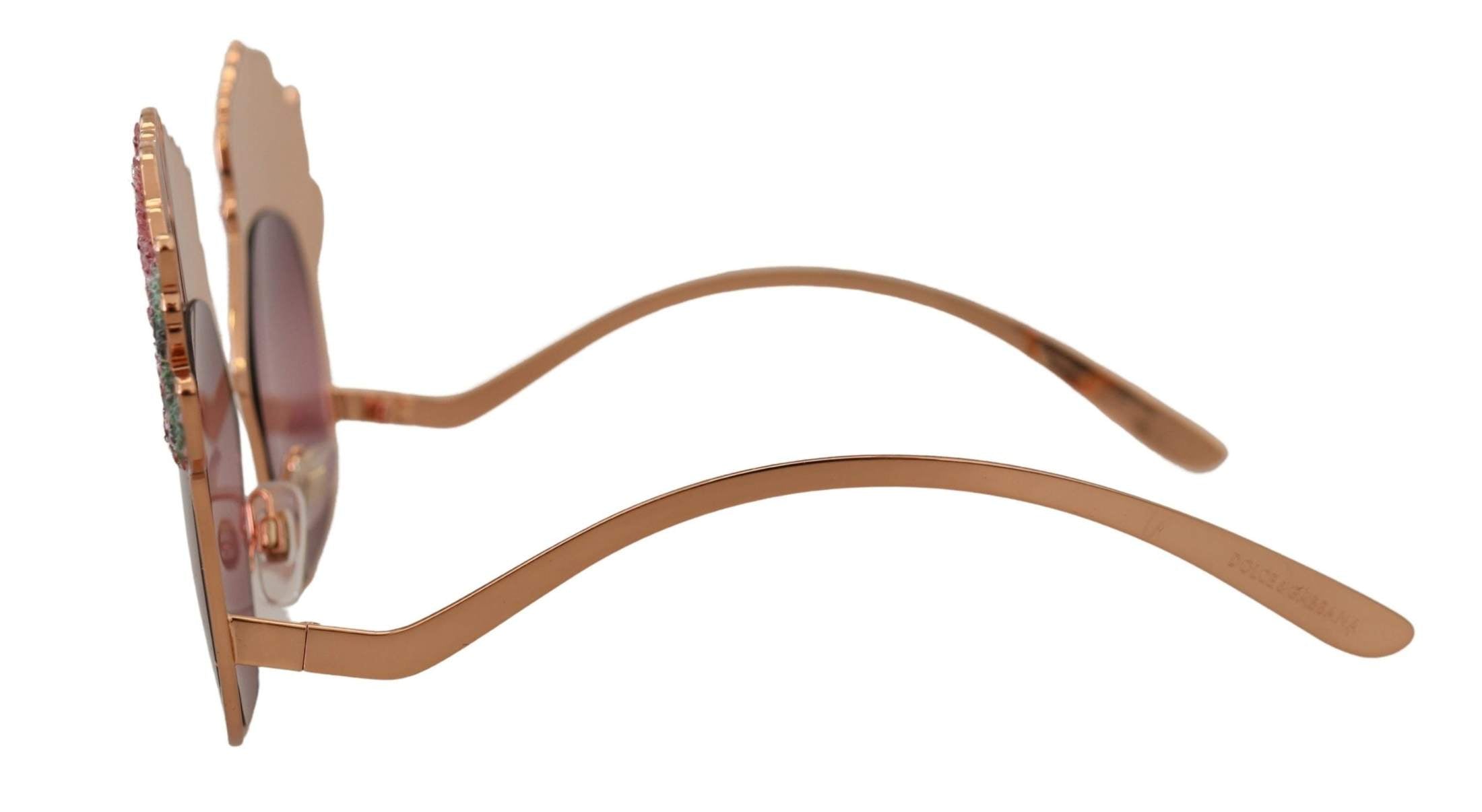 Dolce & Gabbana Pink Rose Sequin Embroidery Sunglasses Sunglasses