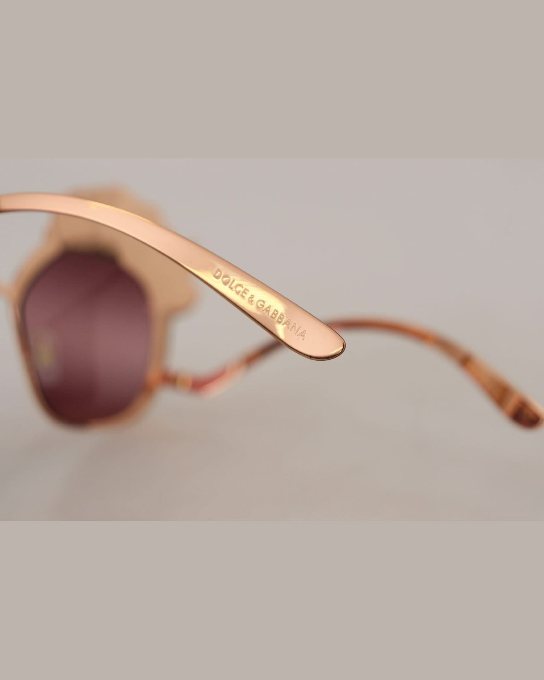 Dolce & Gabbana Pink Rose Sequin Embroidery Sunglasses Sunglasses
