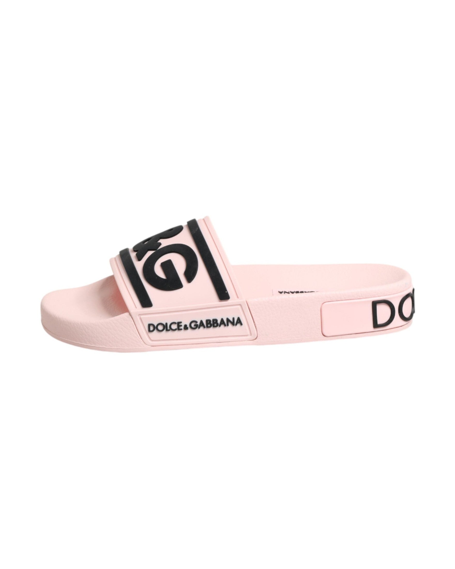 Dolce & Gabbana Pink Rubber Slides Sandals Beachwear Shoes Glam Steals