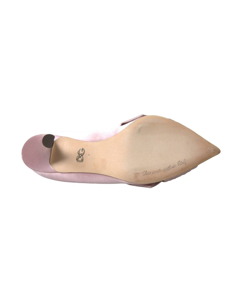 Dolce & Gabbana Pink Satin Crystal High Heels Pumps Shoes Heels