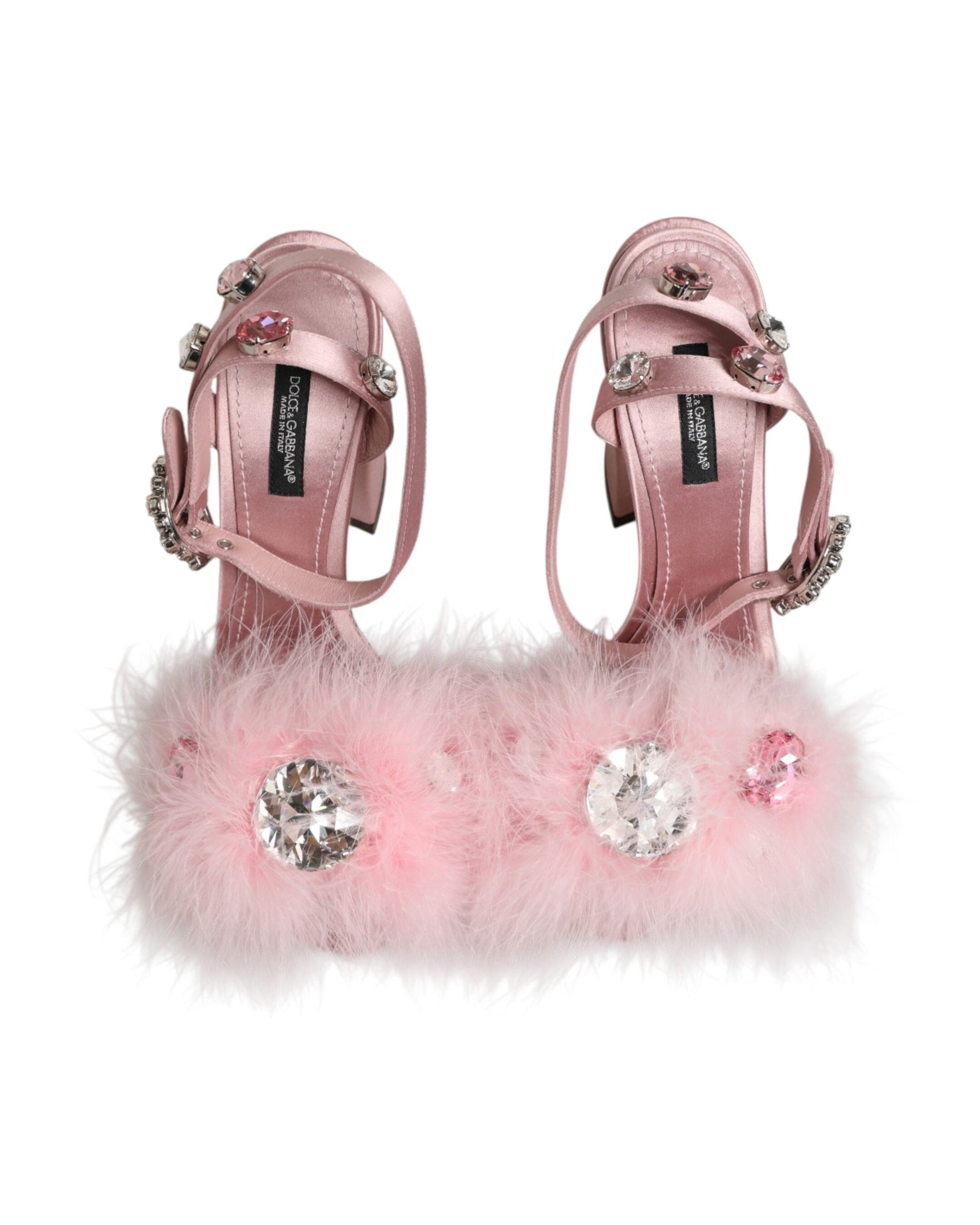 Dolce & Gabbana Pink Sequined Ankle Strap Sandals Shoes Glam Steals
