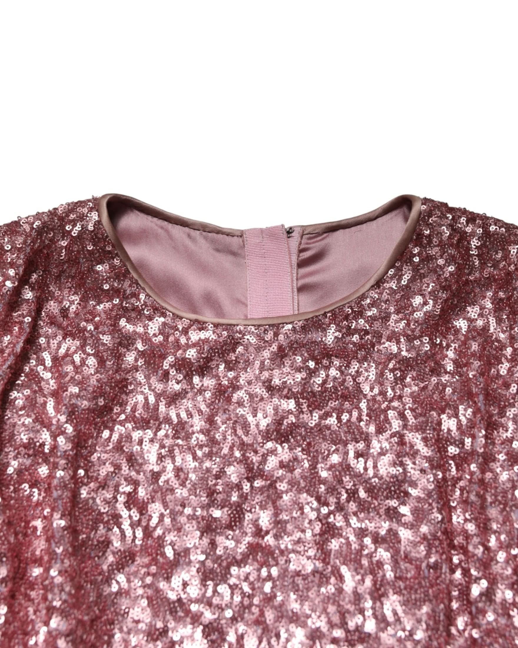 Dolce & Gabbana Pink Sequinned Mermaid Long Gown Dress Dresses