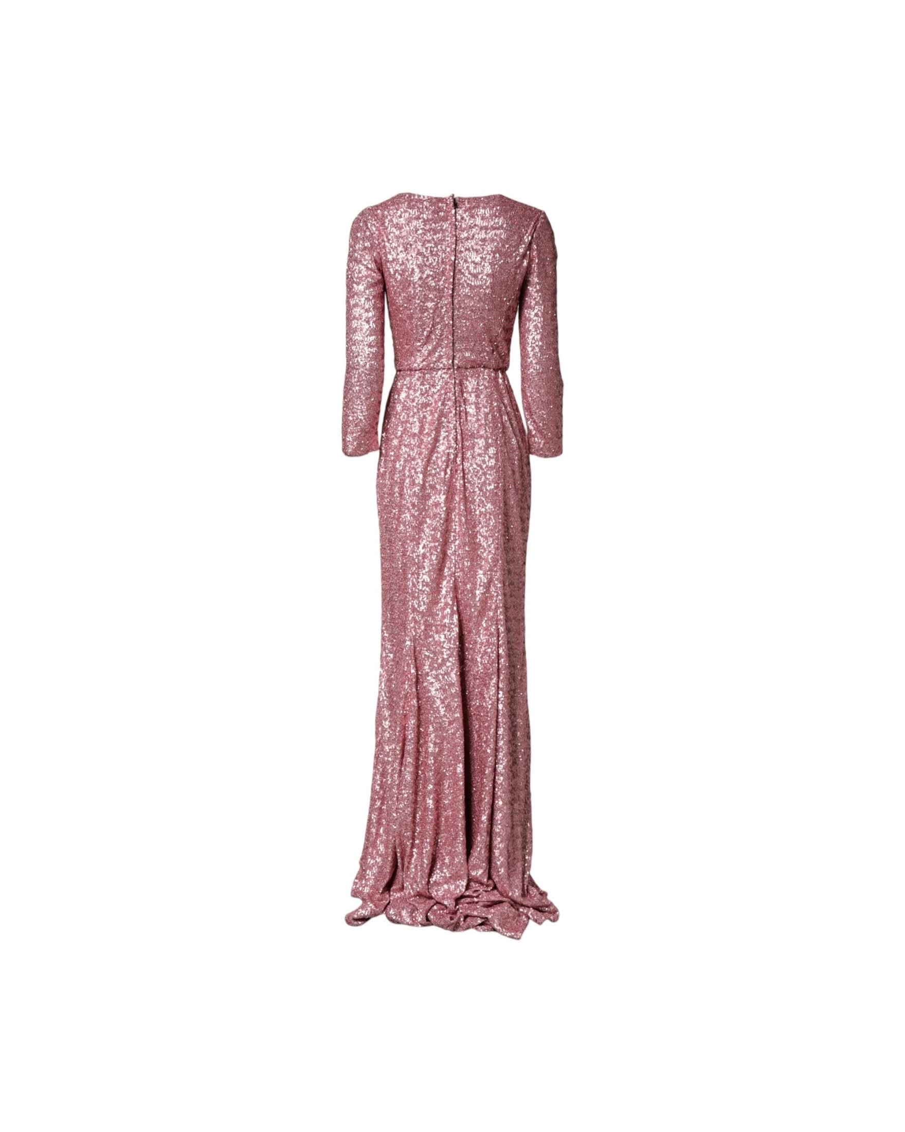 Dolce & Gabbana Pink Sequinned Mermaid Long Gown Dress Dresses
