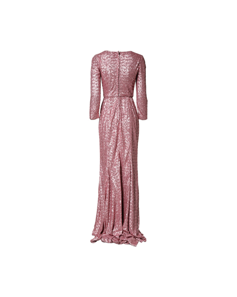 Dolce & Gabbana Pink Sequinned Mermaid Long Gown Dress Glam Steals