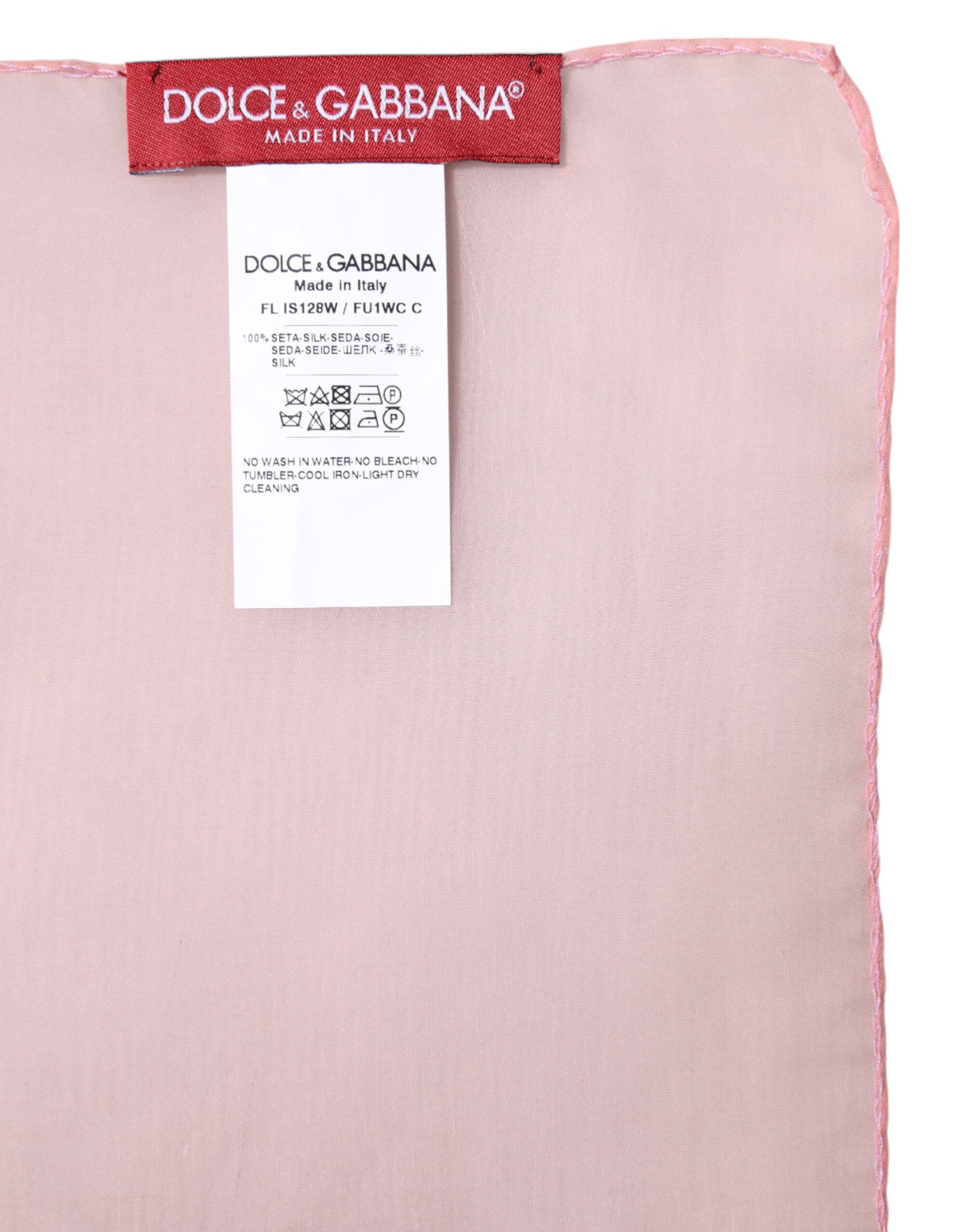 Dolce & Gabbana Pink Silk Rectangle Women Wrap Shawl Scarf Glam Steals