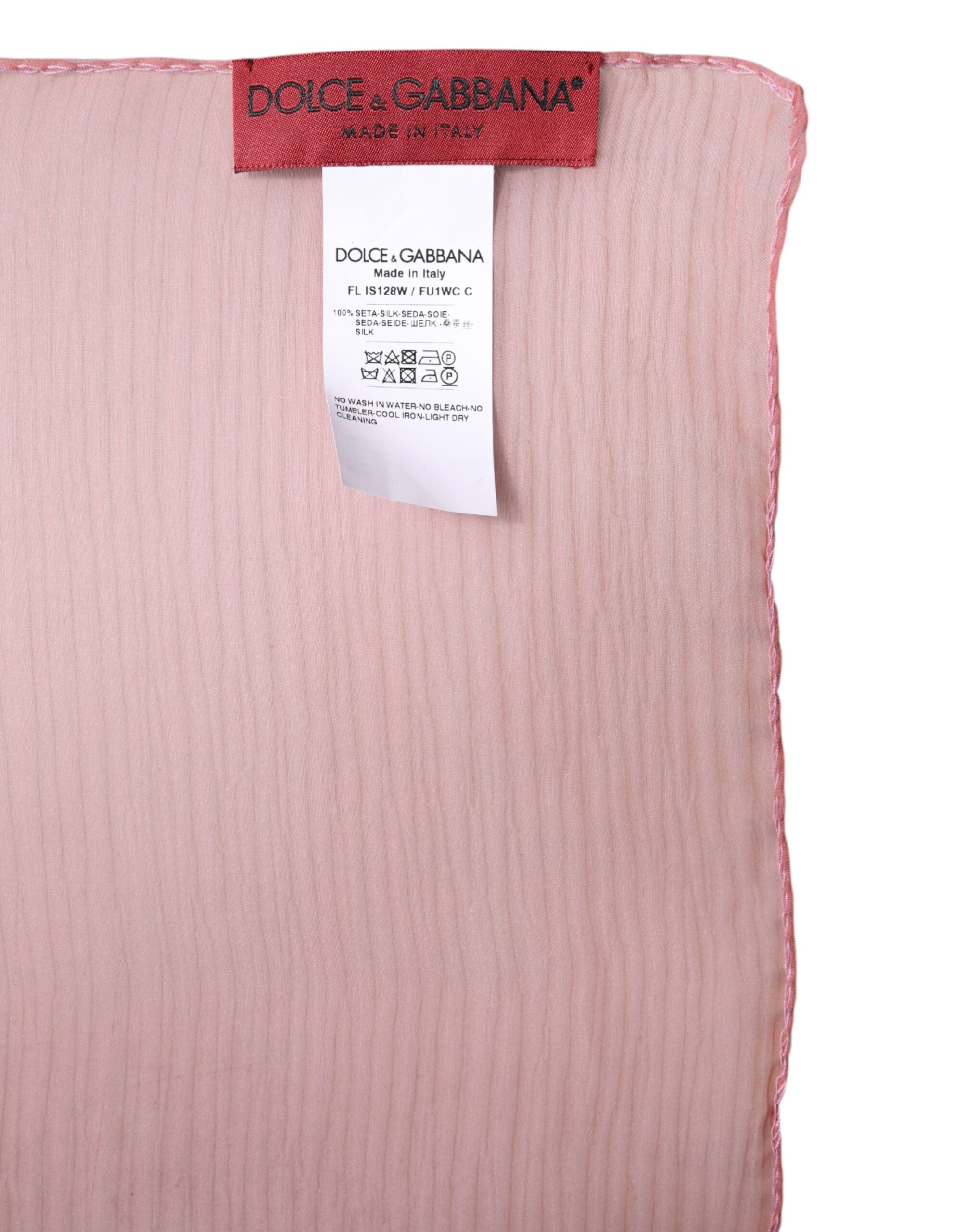Dolce & Gabbana Pink Silk Rectangle Women Wrap Shawl Scarf Glam Steals