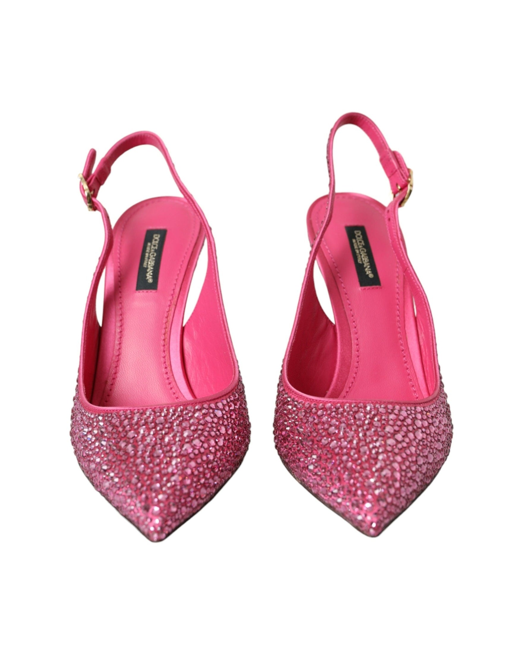 Dolce & Gabbana Pink Slingbacks Crystal Pumps Shoes Glam Steals