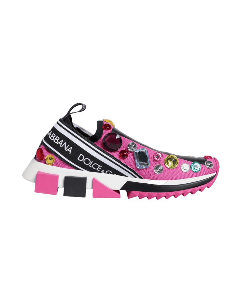 Dolce & Pink Gabbana Sorrento Crystals Low Top Sneakers Shoes Glam Steals