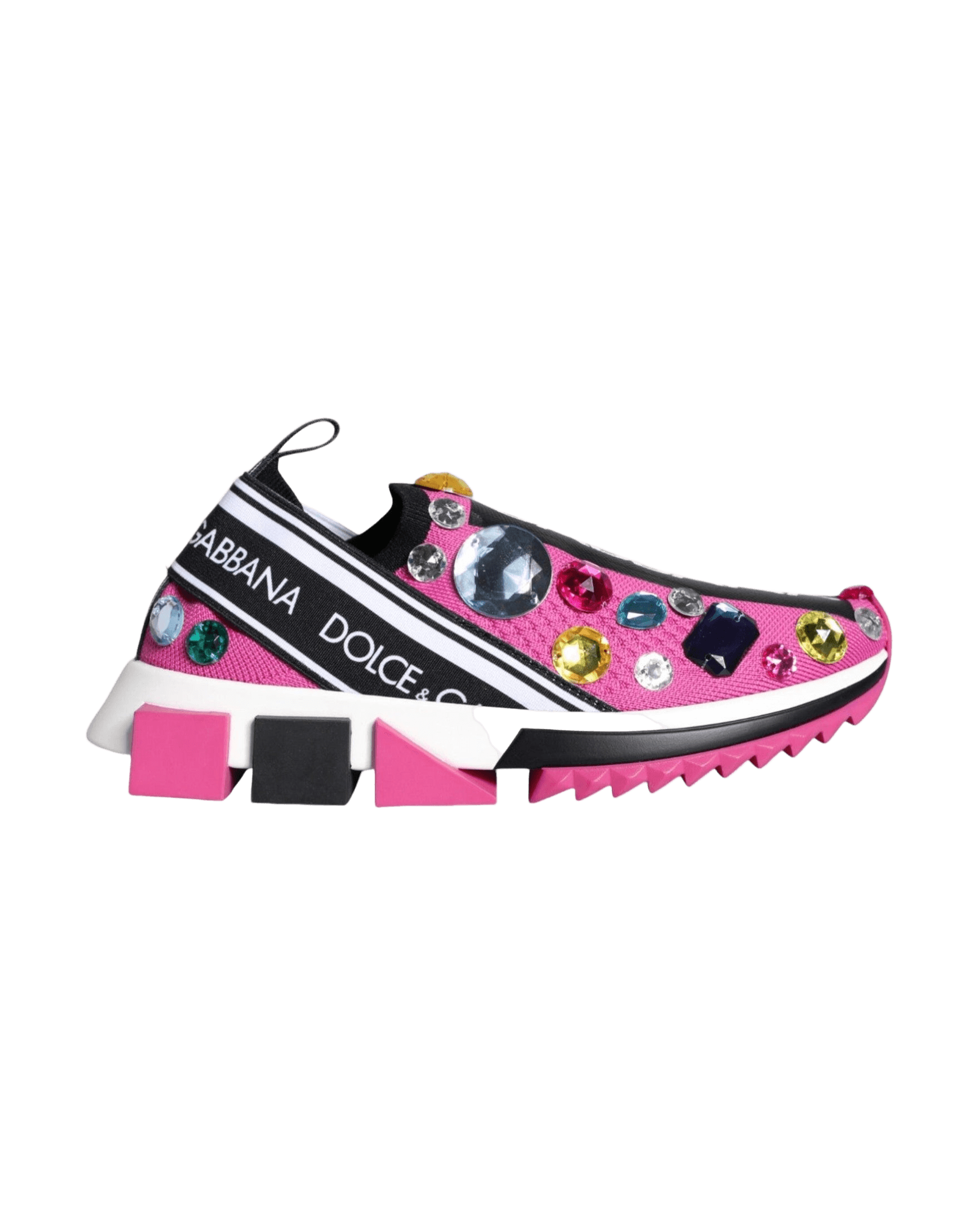 Dolce & Gabbana Pink Sorrento Crystals Low Top Sneakers Shoes Glam Steals