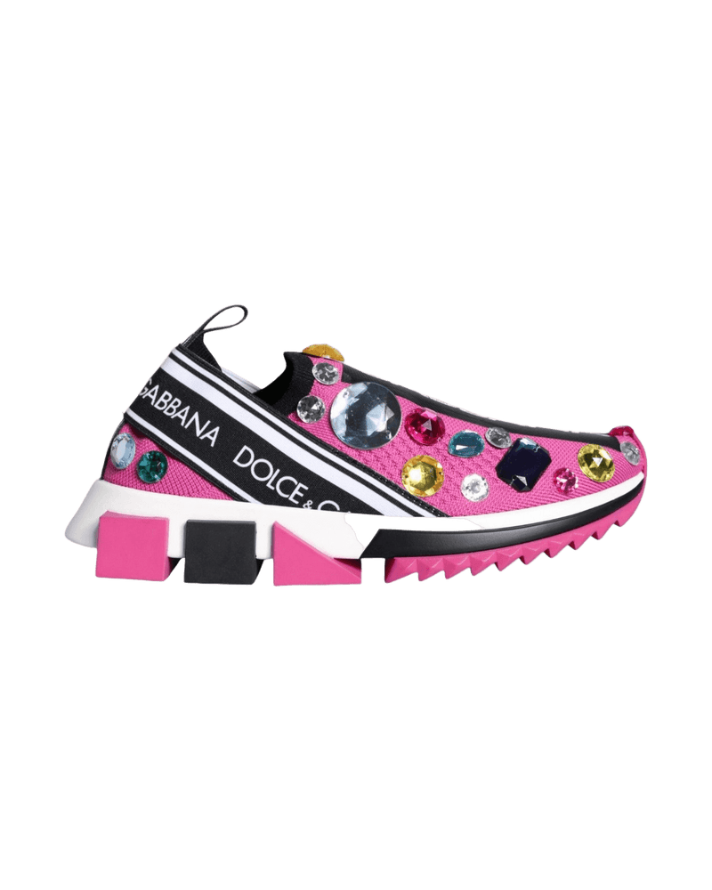 Dolce & Pink Gabbana Sorrento Crystals Low Top Sneakers Shoes Glam Steals
