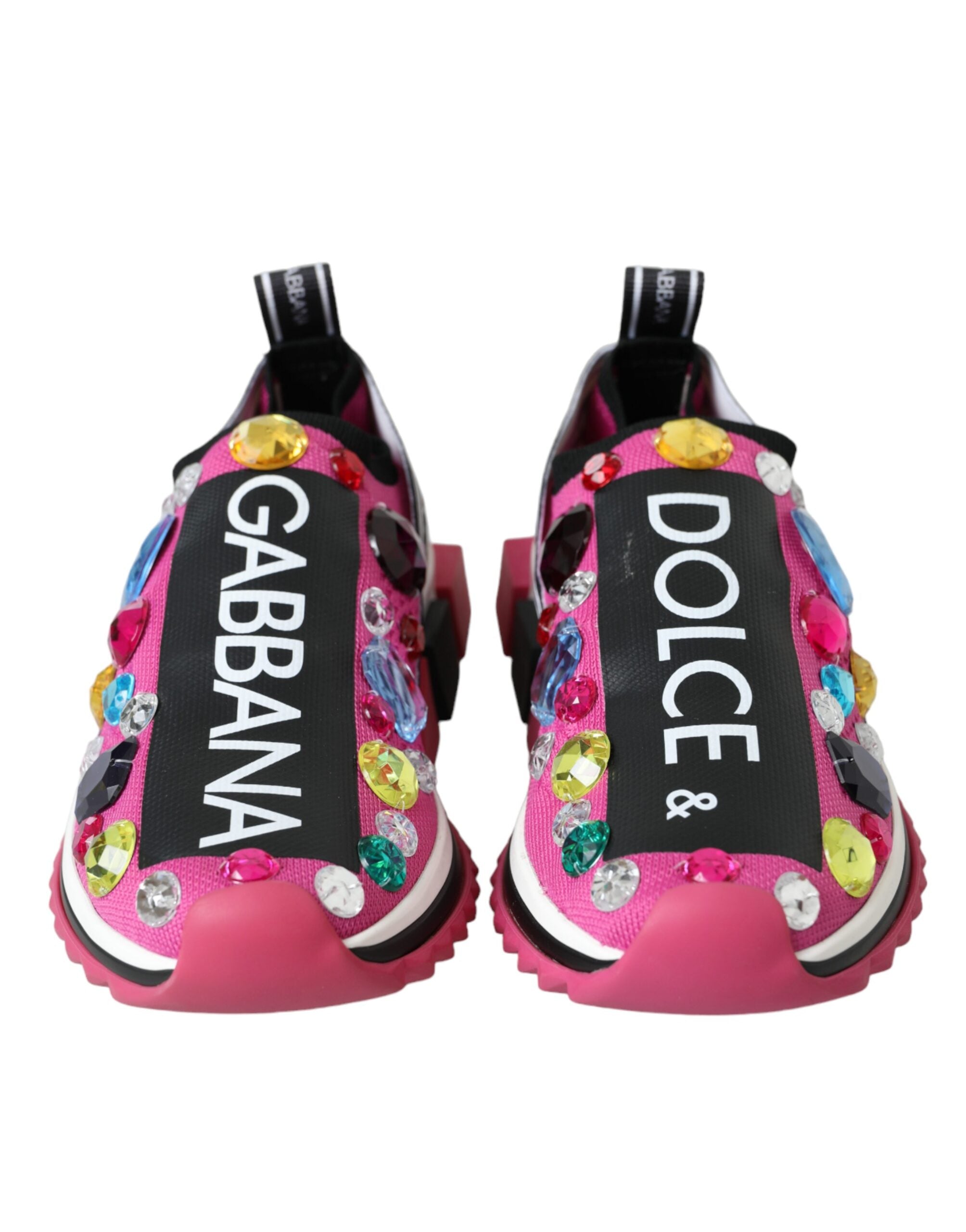 Dolce & Gabbana Pink Sorrento Crystals Sneakers Shoes Glam Steals