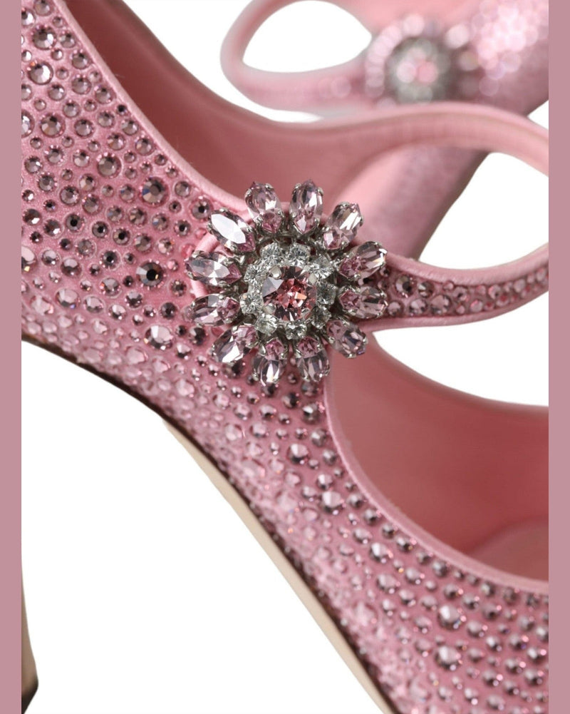 Dolce & Gabbana Pink Strass Crystal Heels Pumps Shoes Glam Steals