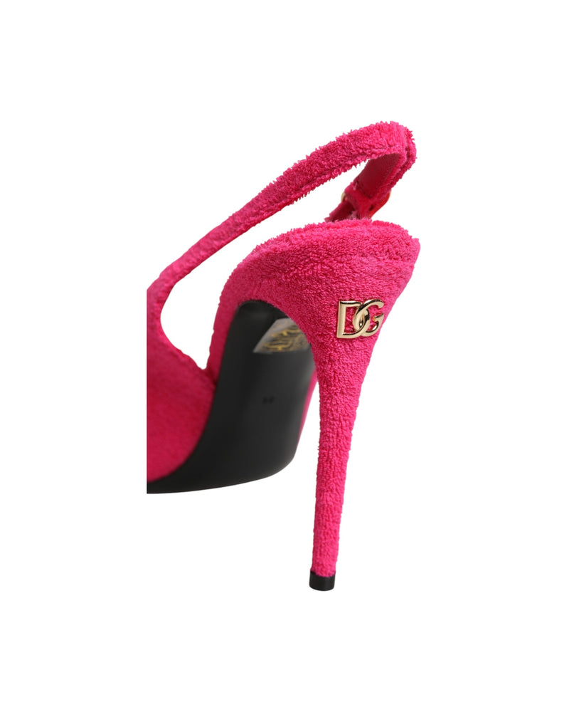 Dolce & Gabbana Pink Suede High Heels Slingback Shoes Glam Steals
