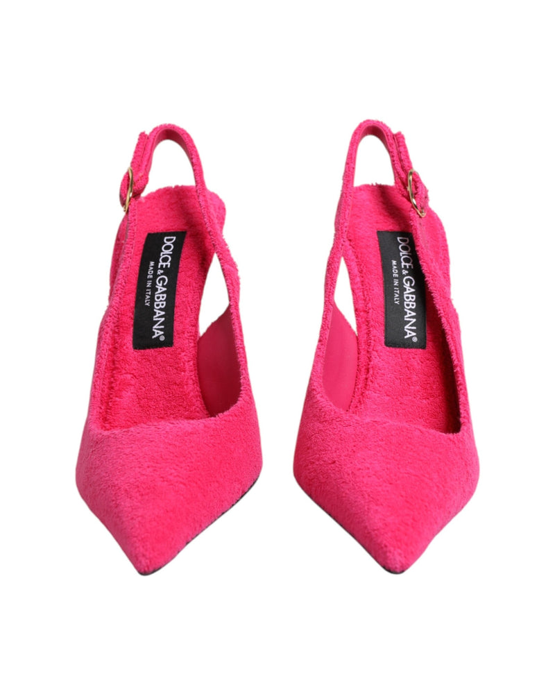 Dolce & Gabbana Pink Suede High Heels Slingback Shoes Glam Steals