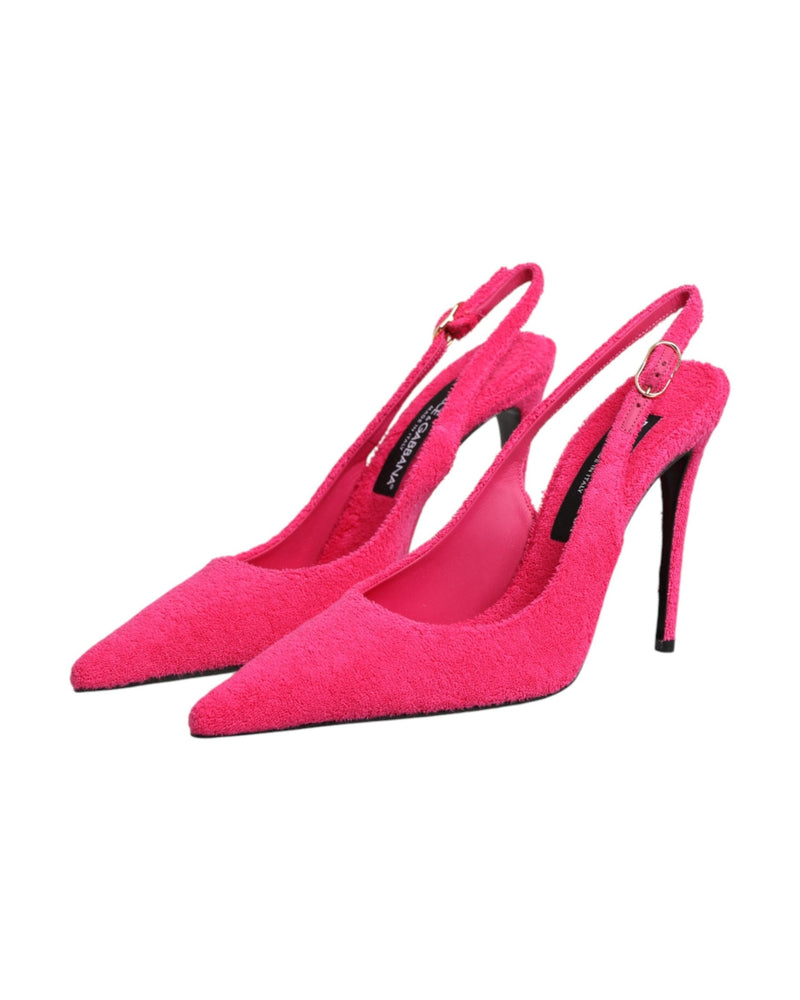 Dolce & Gabbana Pink Suede High Heels Slingback Shoes Glam Steals