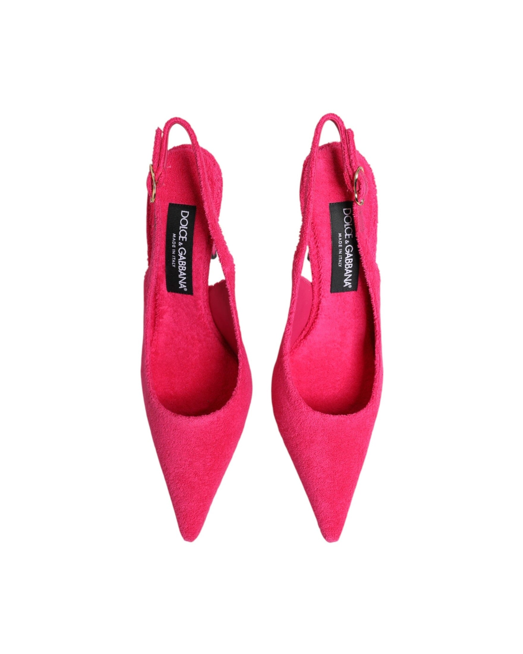 Dolce & Gabbana Pink Suede High Heels Slingback Shoes Glam Steals