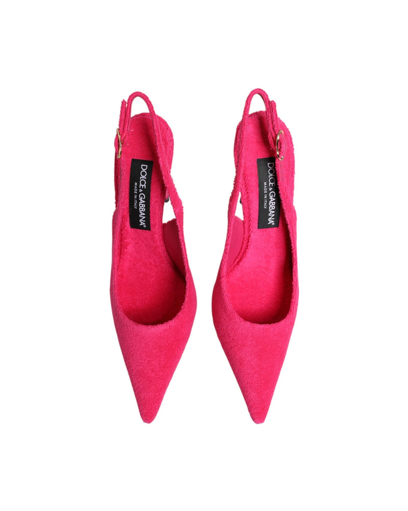 Dolce & Gabbana Pink Suede High Heels Slingback Shoes Glam Steals