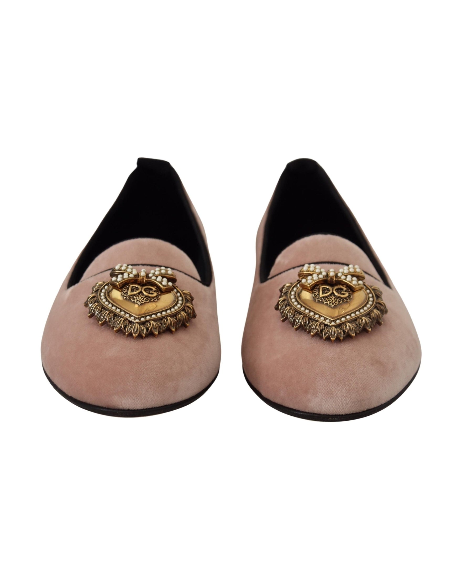 Dolce & Gabbana Pink Velvet Slip Ons Loafers Flats Shoes Glam Steals
