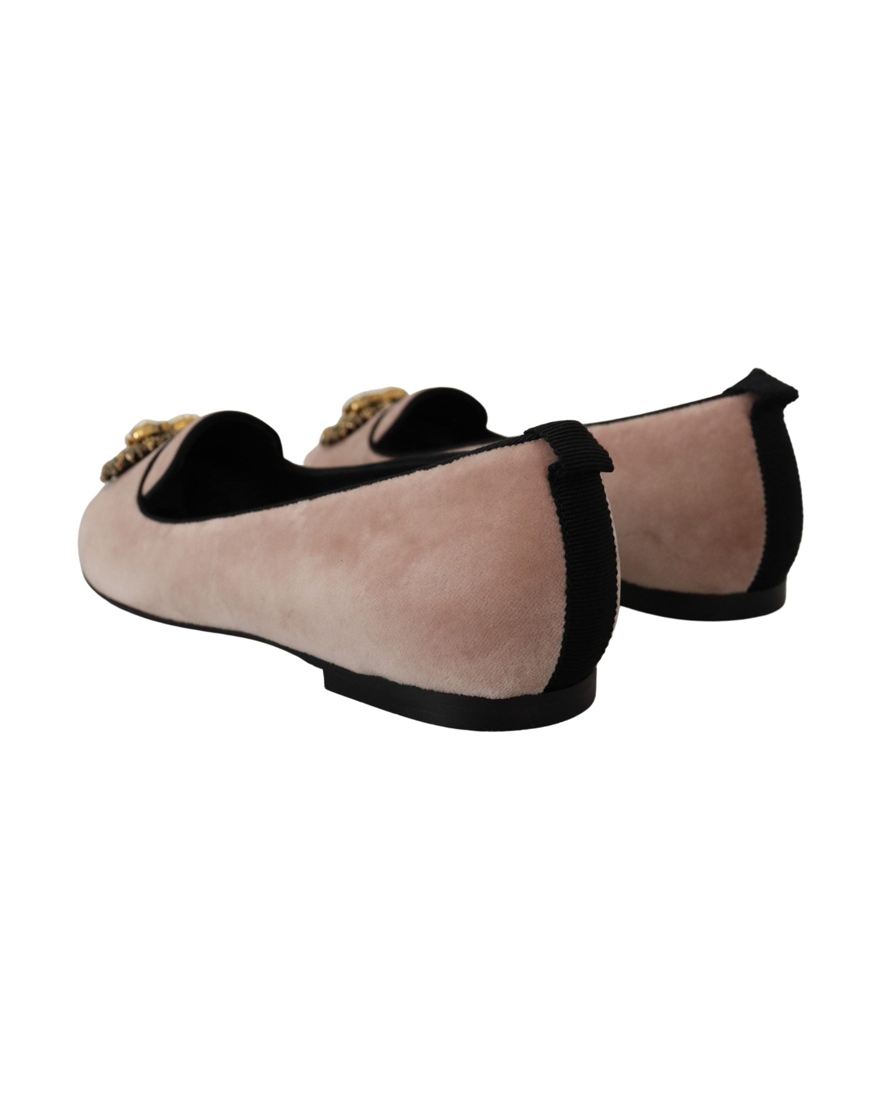 Dolce & Gabbana Pink Velvet Slip Ons Loafers Flats Shoes Glam Steals