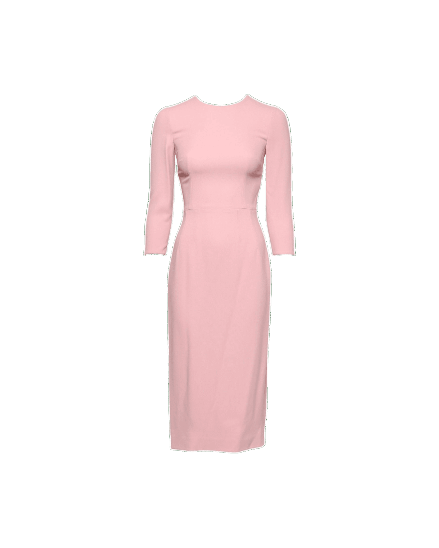 Dolce & Pink Gabbana Viscose 3/4 Sleeves Sheath Midi Dress Glam Steals