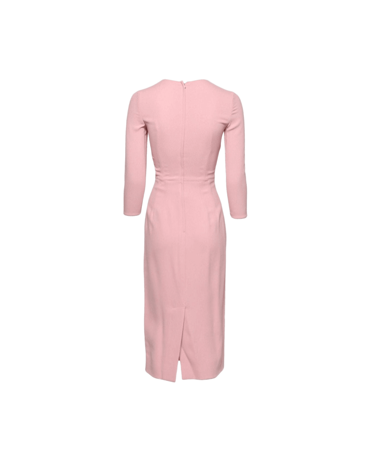 Dolce & Pink Gabbana Viscose 3/4 Sleeves Sheath Midi Dress Glam Steals