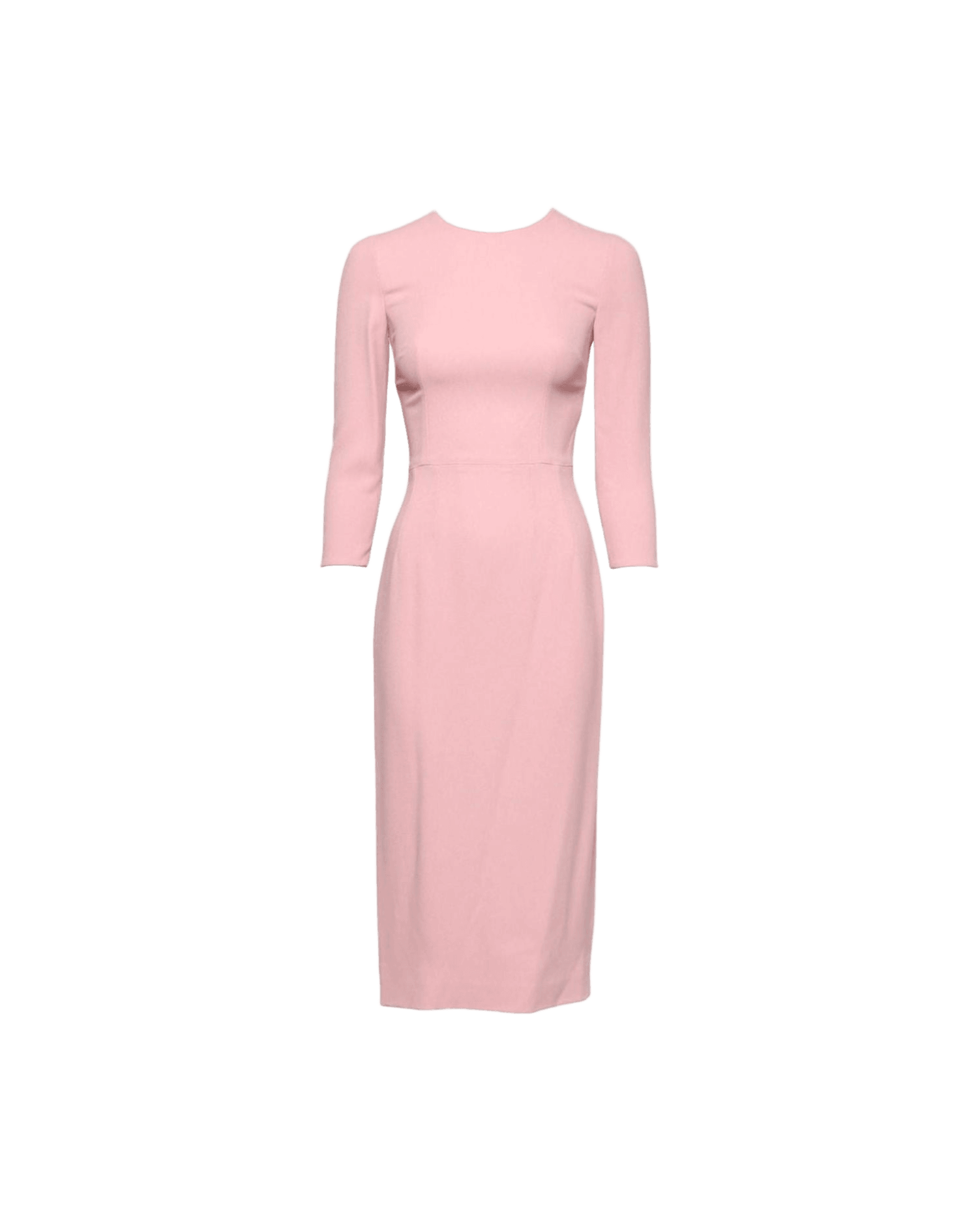 Dolce & Gabbana Pink Viscose 3/4 Sleeves Sheath Midi Dress Glam Steals
