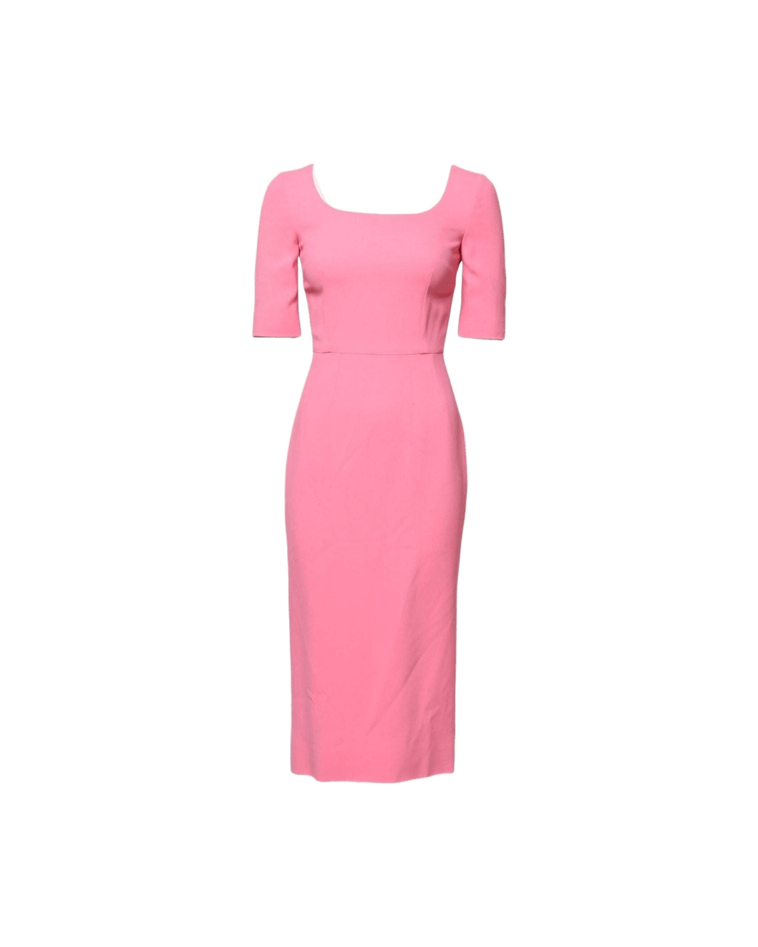 Dolce & Gabbana Pink Viscose Short Sleeve Sheath Midi Dress Glam Steals