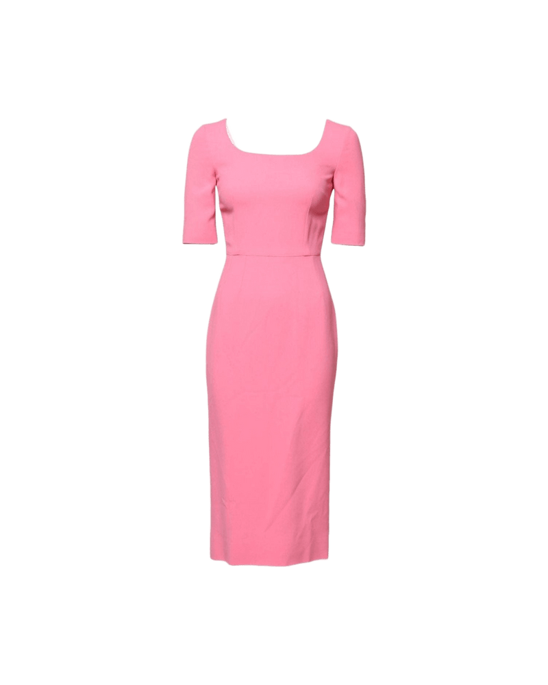 Dolce & Pink Gabbana Viscose Short Sleeve Sheath Midi Dress Glam Steals