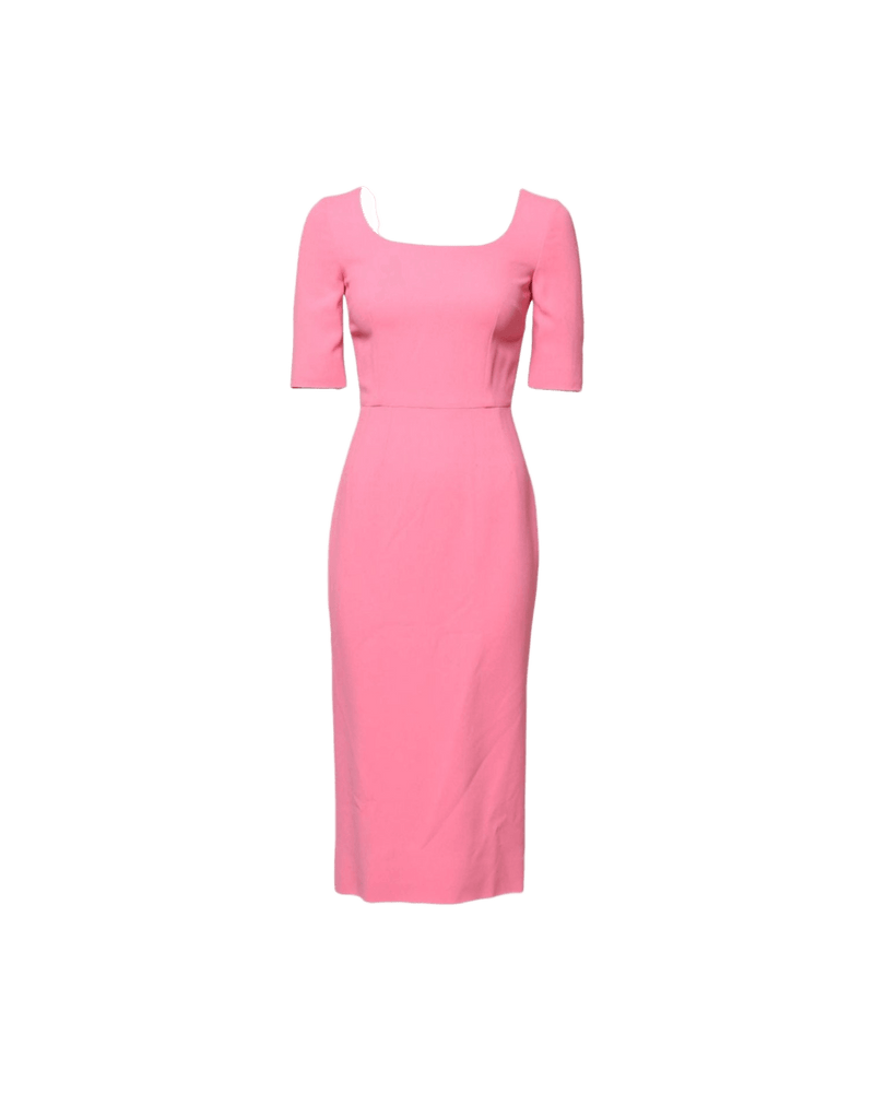 Dolce & Pink Gabbana Viscose Short Sleeve Sheath Midi Dress Glam Steals